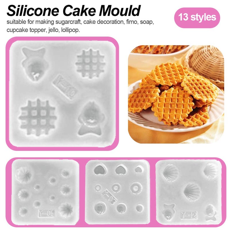 iSuperb 13 pcs Resin Mold Mini Cute Silicone Molds Epoxy Resin Casting DIY Chocolate, Sugar, Dessert (13 pcs) - Image 3